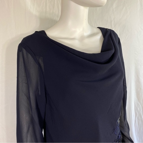 Studio I 2pc. Beaded Navy Blue Elegant Special Event Dress - Picture 3 of 14